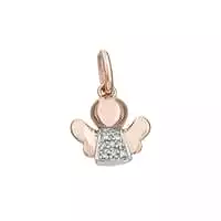 14K Gold Angel with Micro-Pave Diamonds