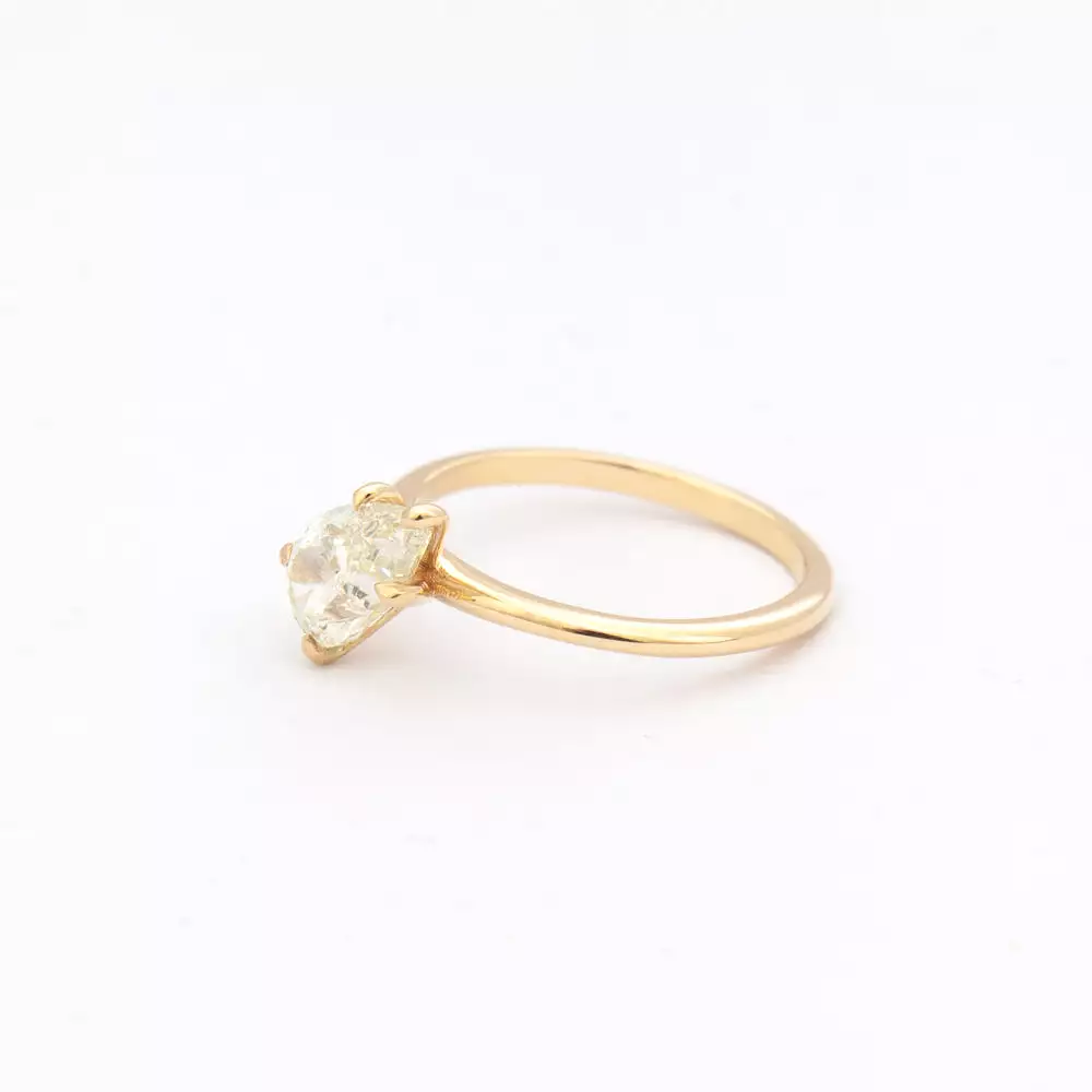 1.62 ct Tilted Champagne Pear Vault Five-Prong Solitaire