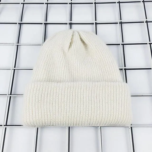 2017 New Winter Hat for Women Rabbit Cashmere Knitted Beanies Thick Warm Vogue Ladies Wool Angora Hat Female Beanie Hats