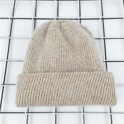 2017 New Winter Hat for Women Rabbit Cashmere Knitted Beanies Thick Warm Vogue Ladies Wool Angora Hat Female Beanie Hats