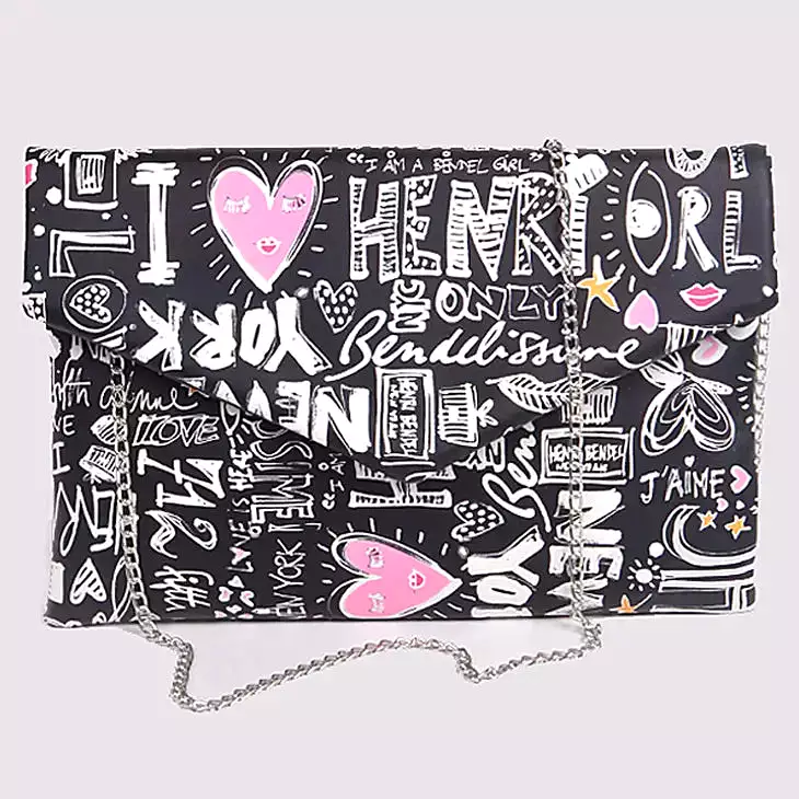 3AM Lovely Doodle Print Clutch