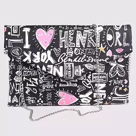 3AM Lovely Doodle Print Clutch