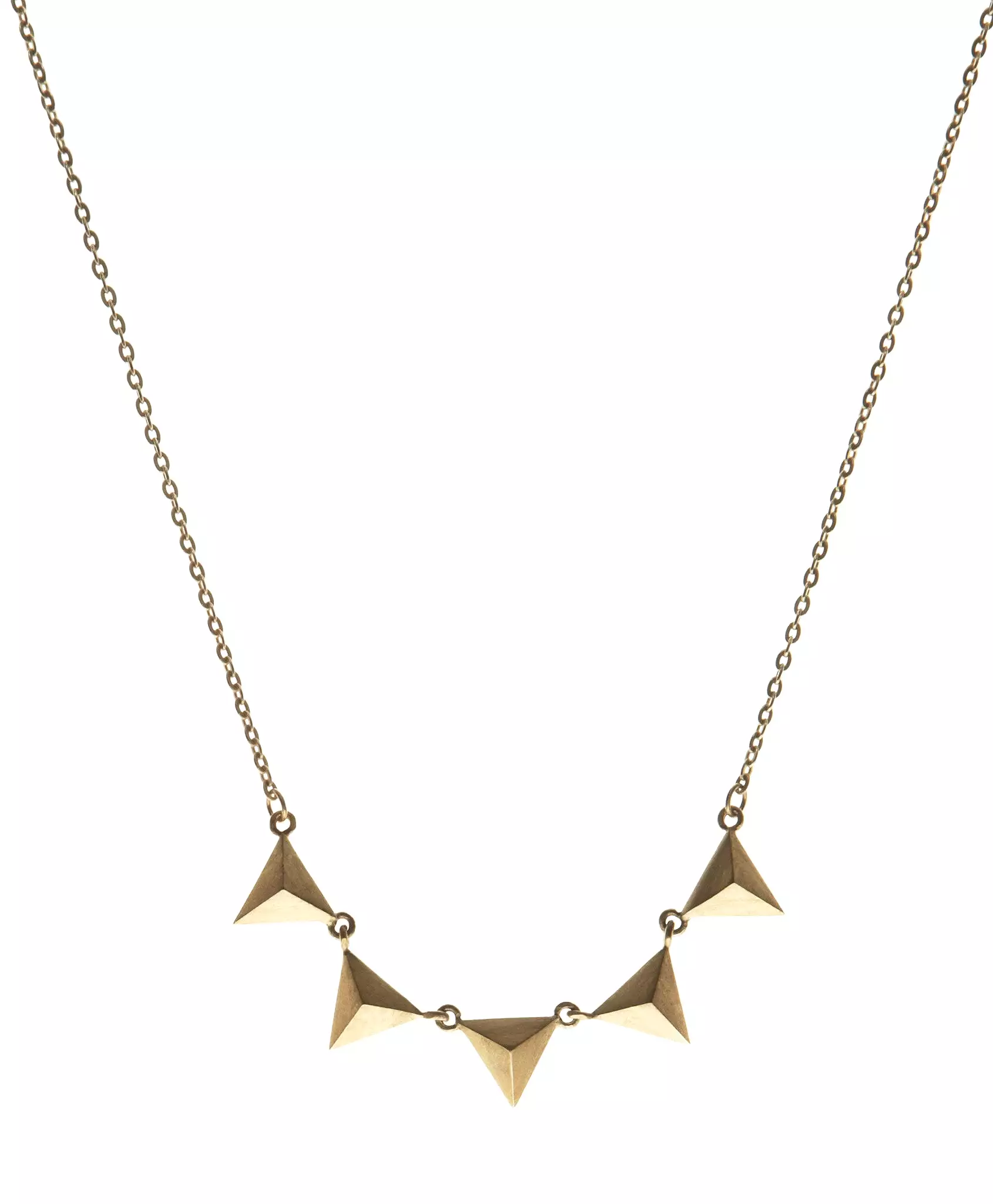 5 Stud Necklace, Matte Gold