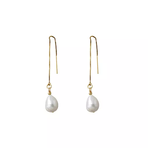 A Von Treskow Baroque Pearl Chain Earring