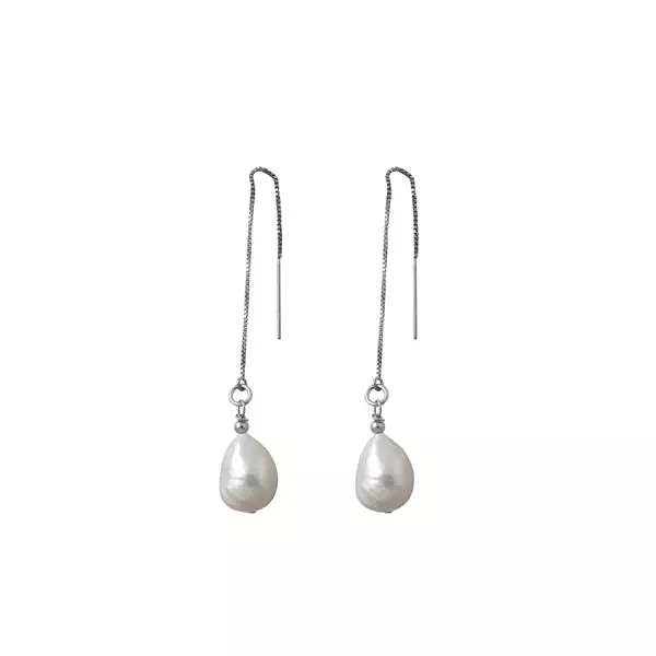 A Von Treskow Baroque Pearl Chain Earring