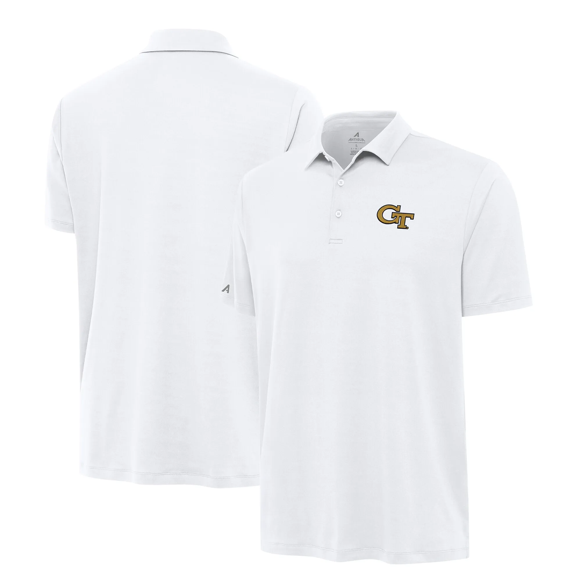 Antigua Georgia Tech Yellow Jackets White Reprocess Polo