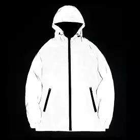 Ashore Shop Night Reflective Jackets Double fabric Windbreaker Hooded Jacket Men Hip Hop Dancer singer Waterproof Zipper Coats O