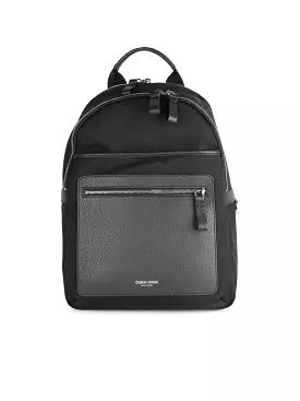 Backpack in highly resistant waterproof nylon and leather