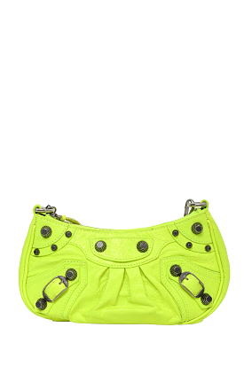 Balenciaga Neon Yellow Leather 'Le Cagole' Mini Chain Bag