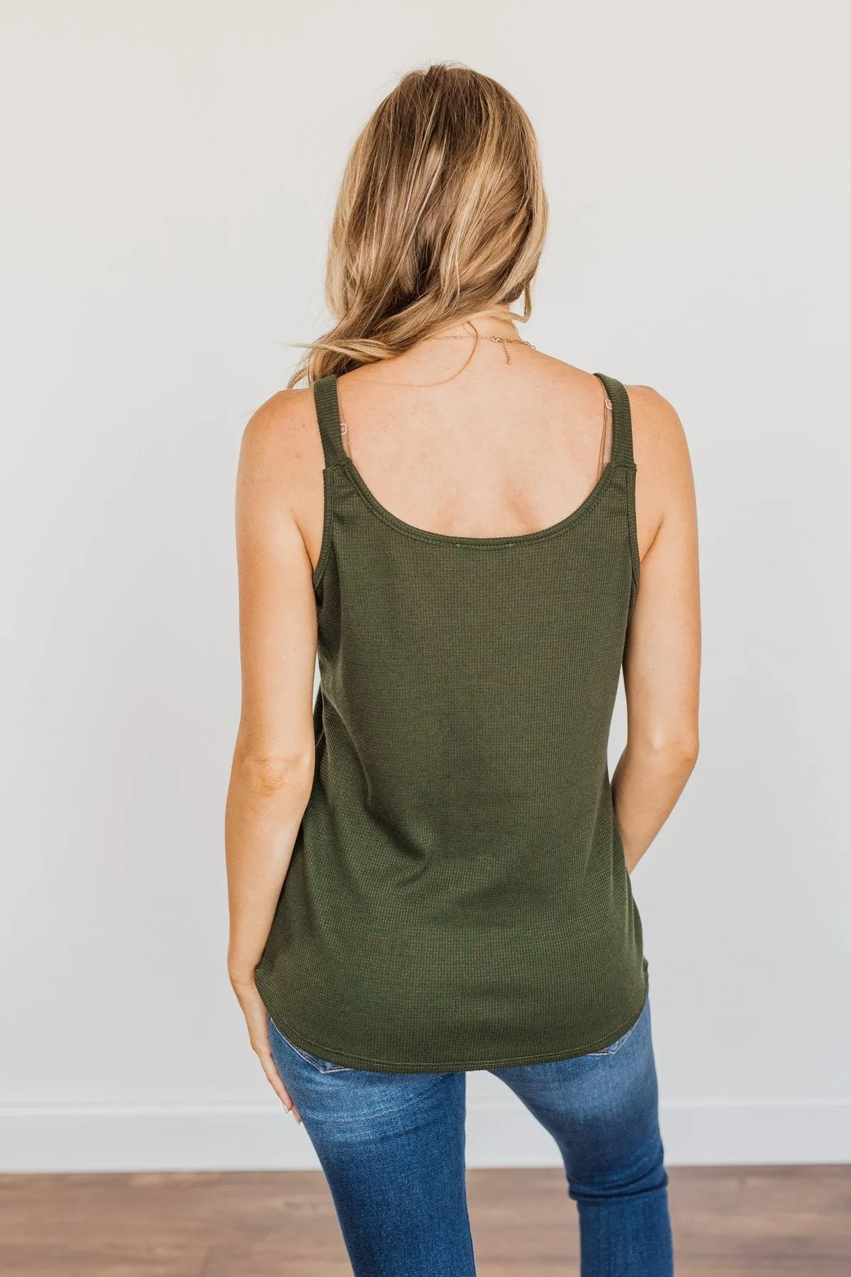 Born To Be Together Knit Tank Top- Dark Olive