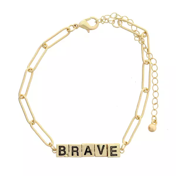 BRAVE WORD BAR BRACELET