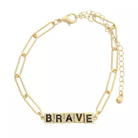 BRAVE WORD BAR BRACELET