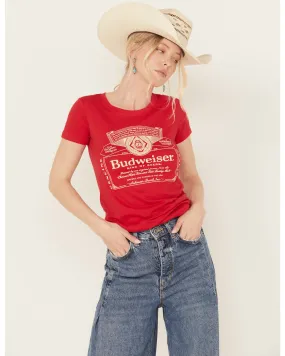 Brew City Beer Gear Women's Budweiser Short Sleeve Graphic Tee