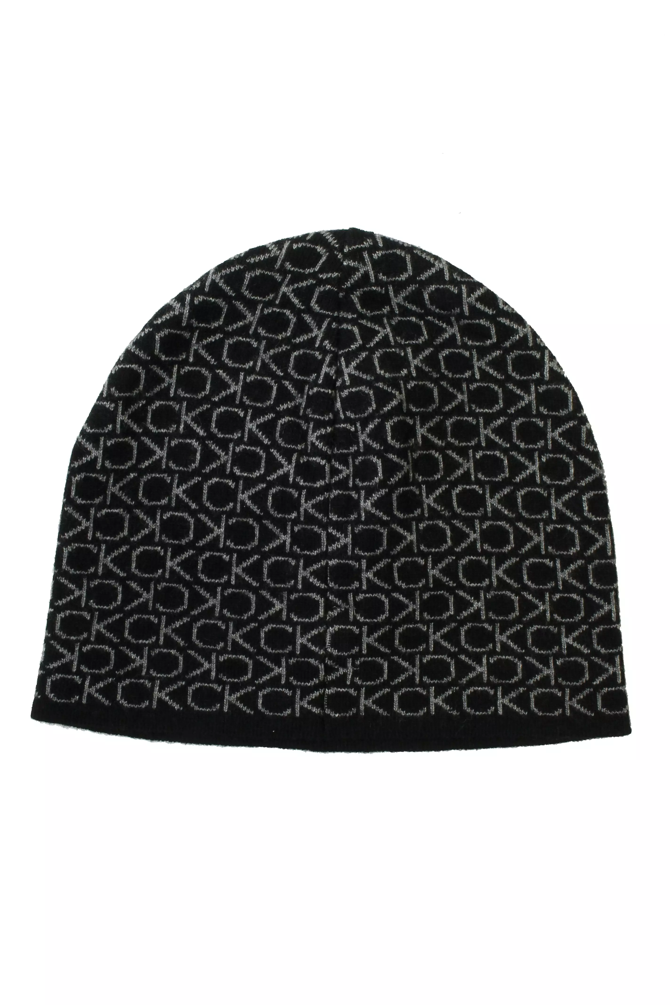 Calvin Klein Mens CK Monogram Wool No Fold Beanie Hat