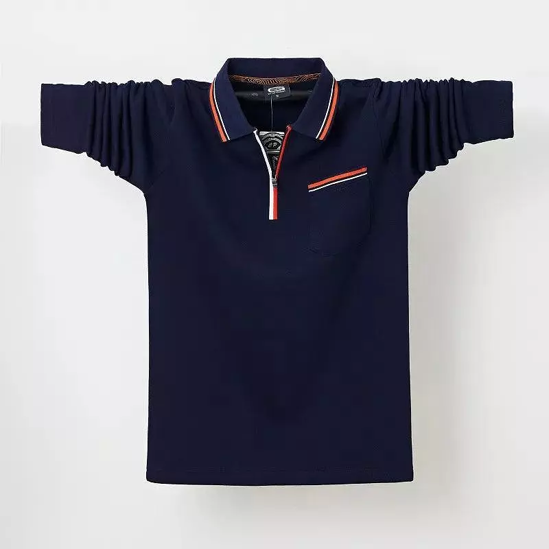 Casual Polo Shirt Men with Chest Pocket