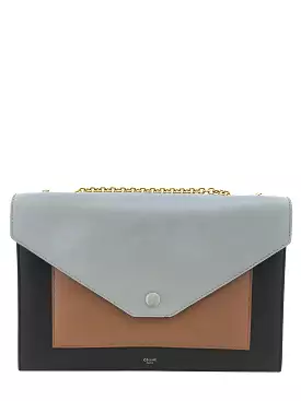 Celine Tricolor Leather Envelope Pocket Bag