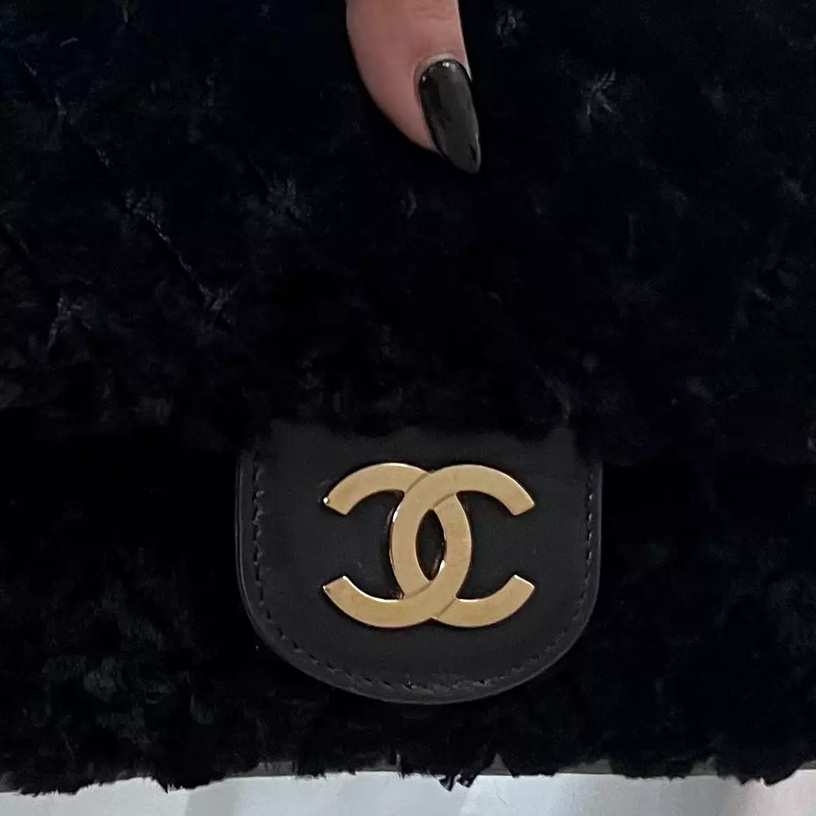 Chanel CC Rabbit Fur Flap Bag