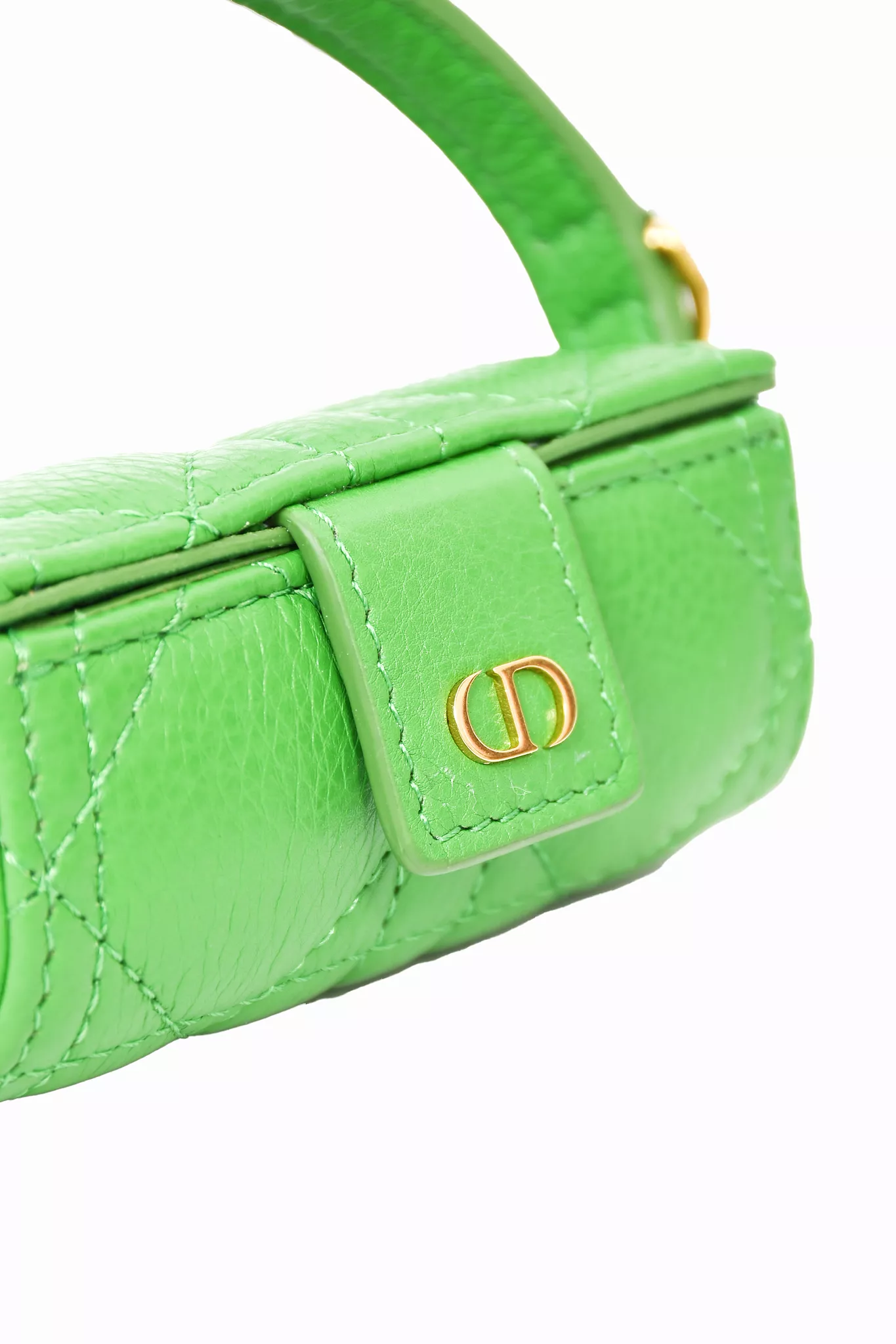 Christian Dior 2022 Green Caro Lipstick Bag with Chain