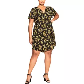 City Chic Womens Plus Daytime Short Mini Dress