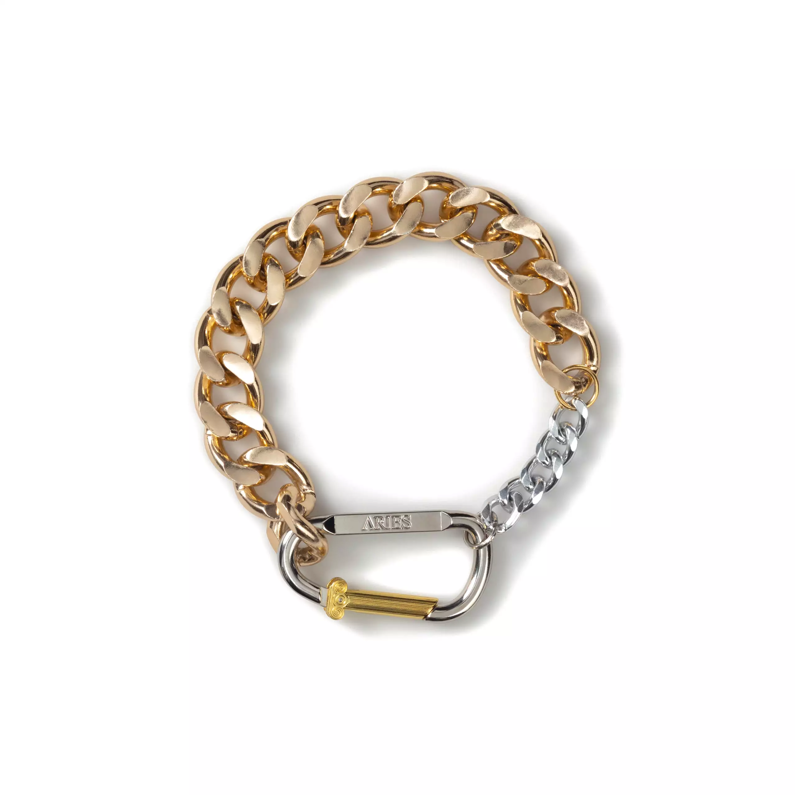 COLUMN CARABINER GOLD CHUNKY NECKLACE