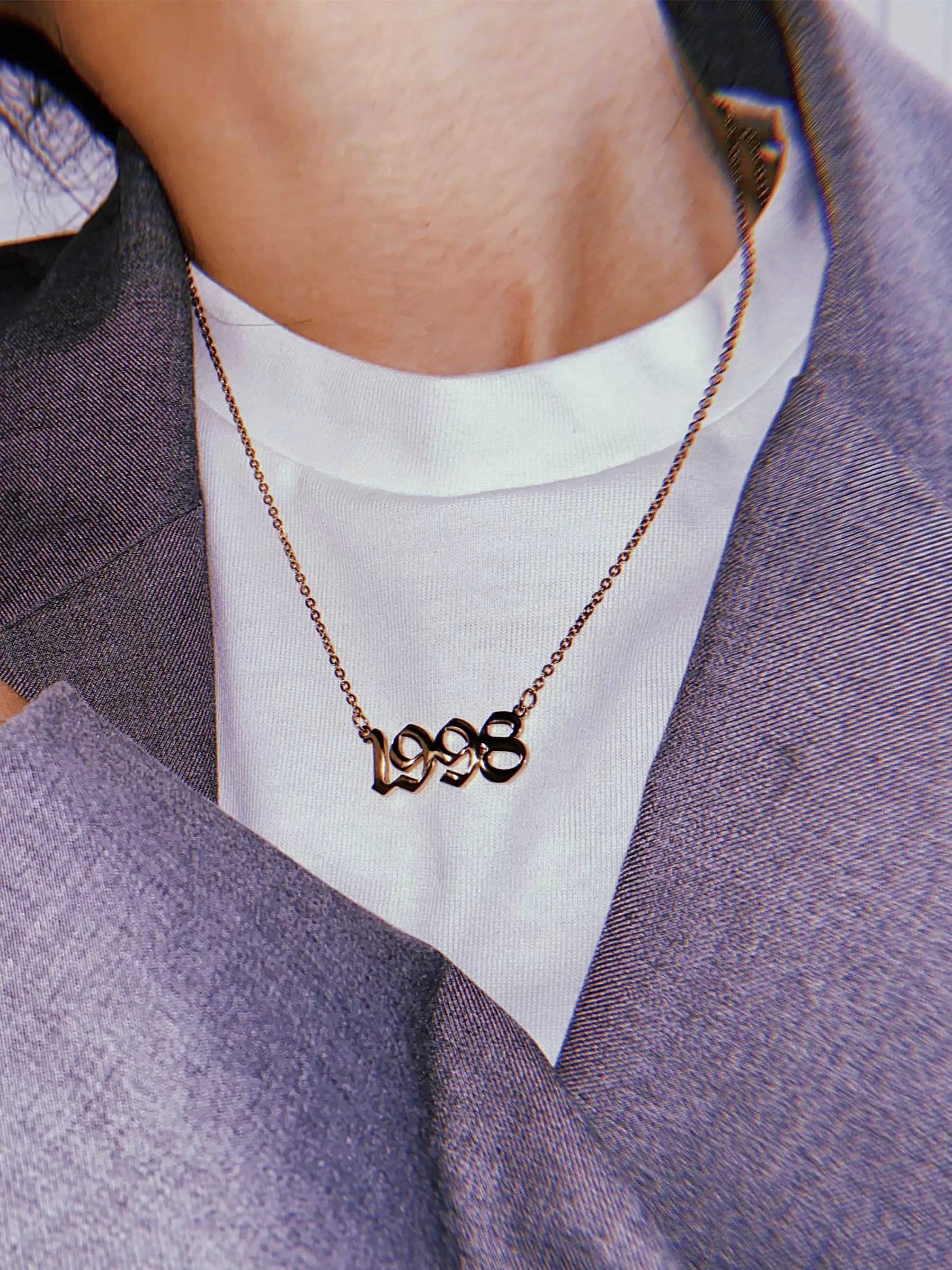 Custom Birth Year Gold Stainless Steel Necklace