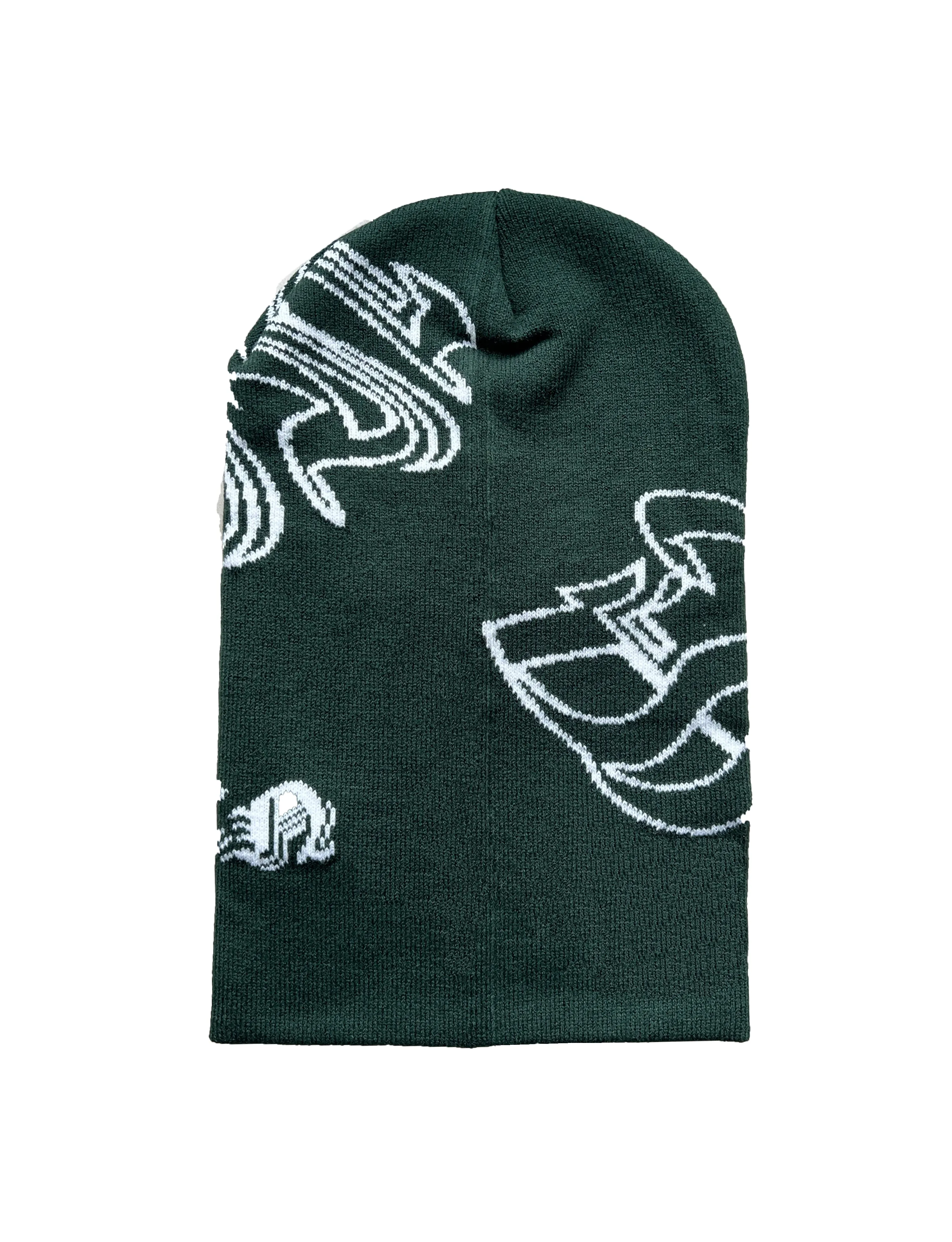 Dark Green Woven Jacquard Balaclava