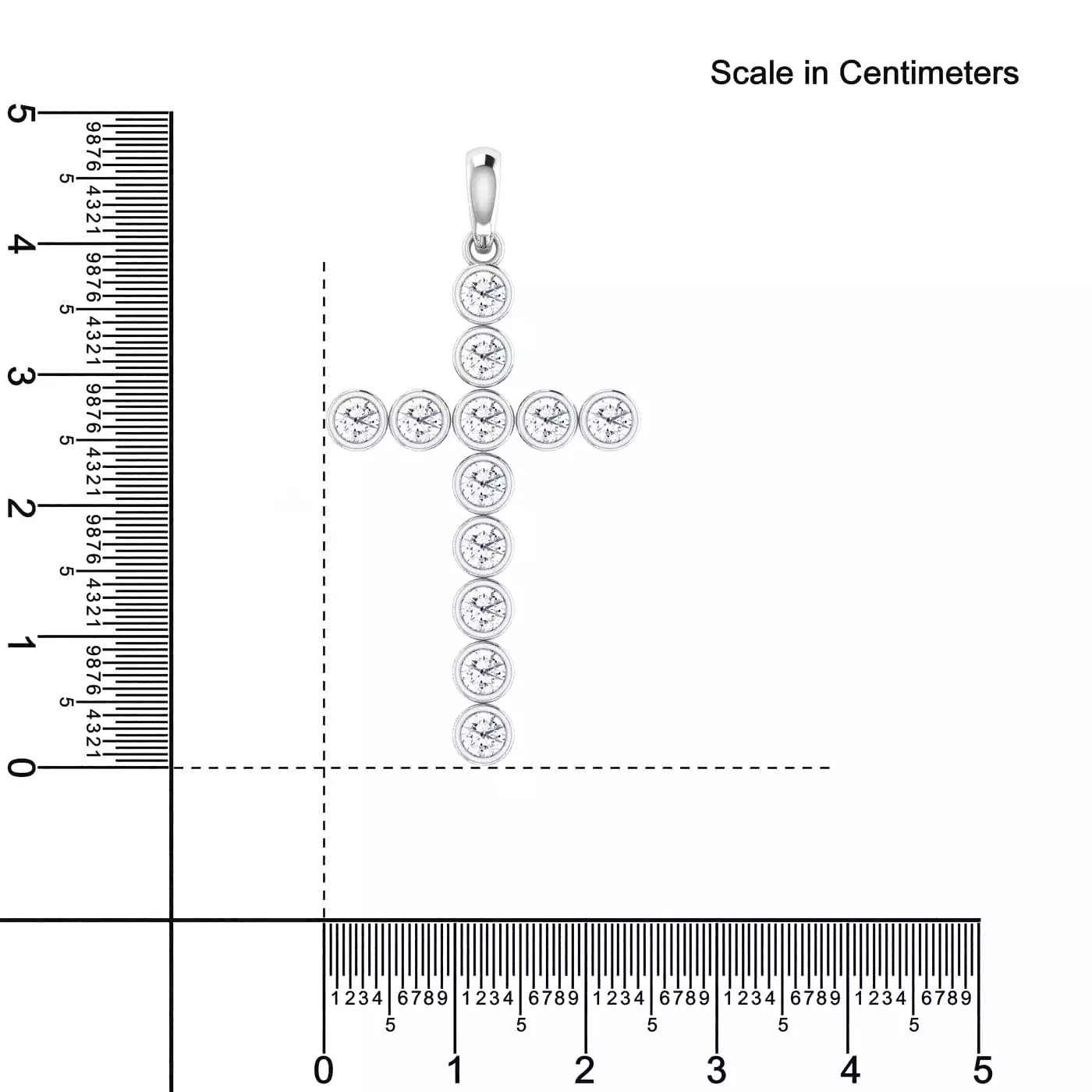 Diamond Cross in Solid 14K Gold, Lab Grown