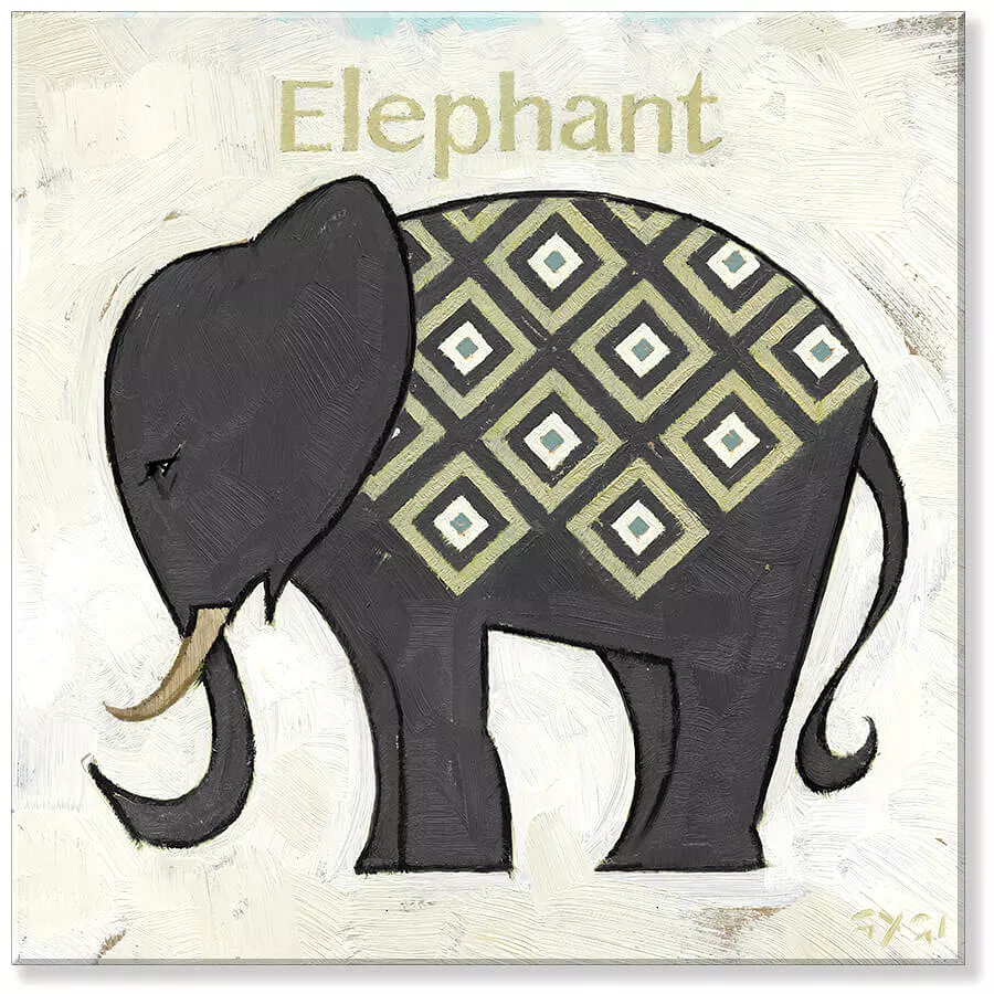 Diamond Elephant Silhouette