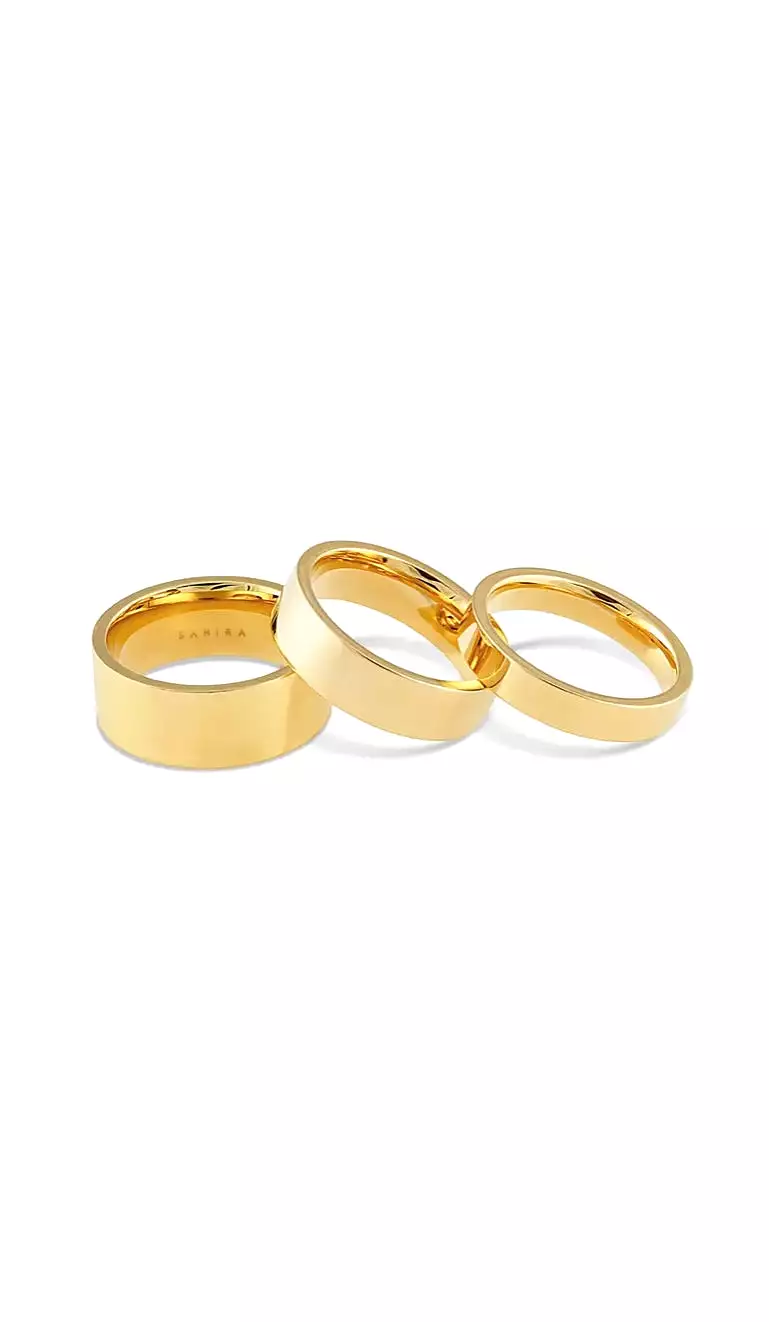 Flat Stackable Ring Set - Sahira Jewelry Design