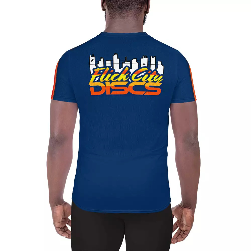 Flick City Blue Men's Athletic T-shirt