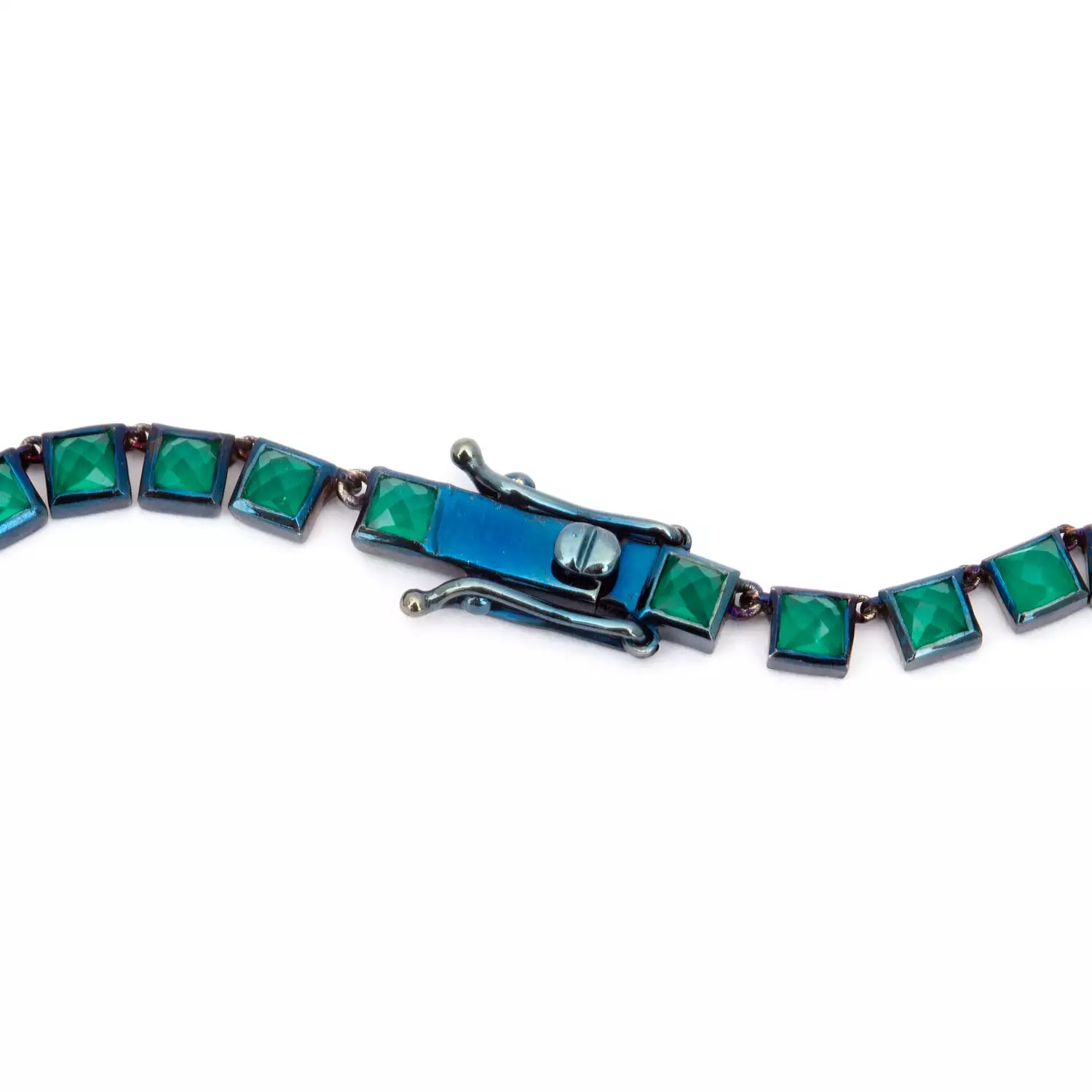 Green Onyx Mini Tile Riviere Necklace