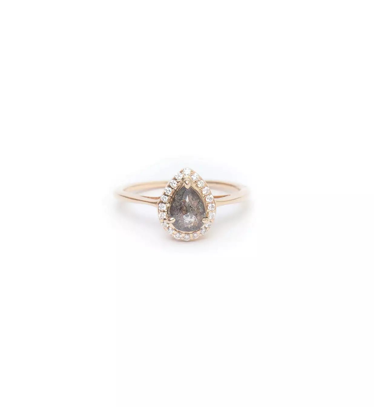 Grey Diamond Pear Rosette Ring