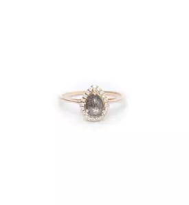 Grey Diamond Pear Rosette Ring