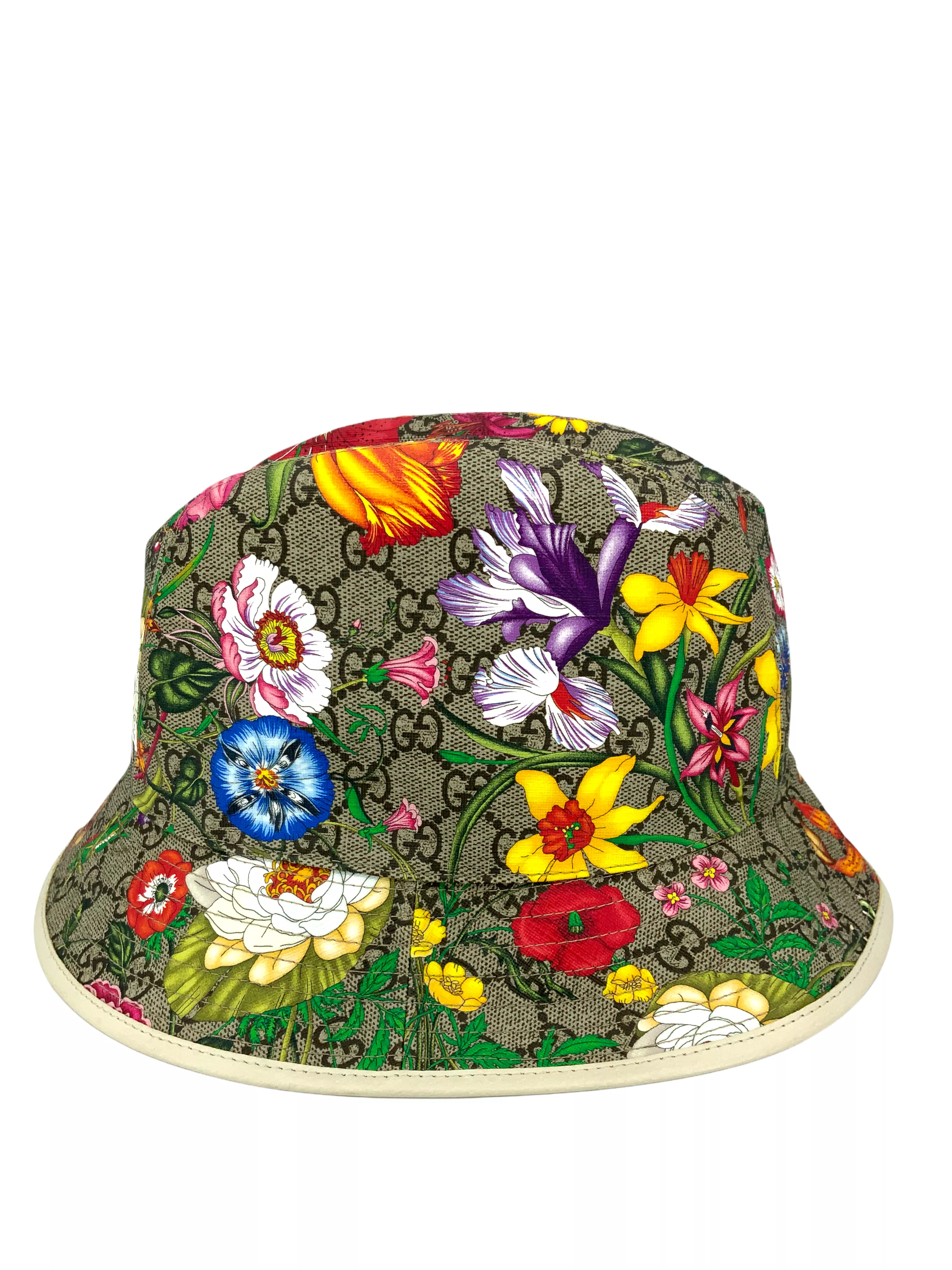 GUCCI GG Supreme Monogram Flora Fedora Hat