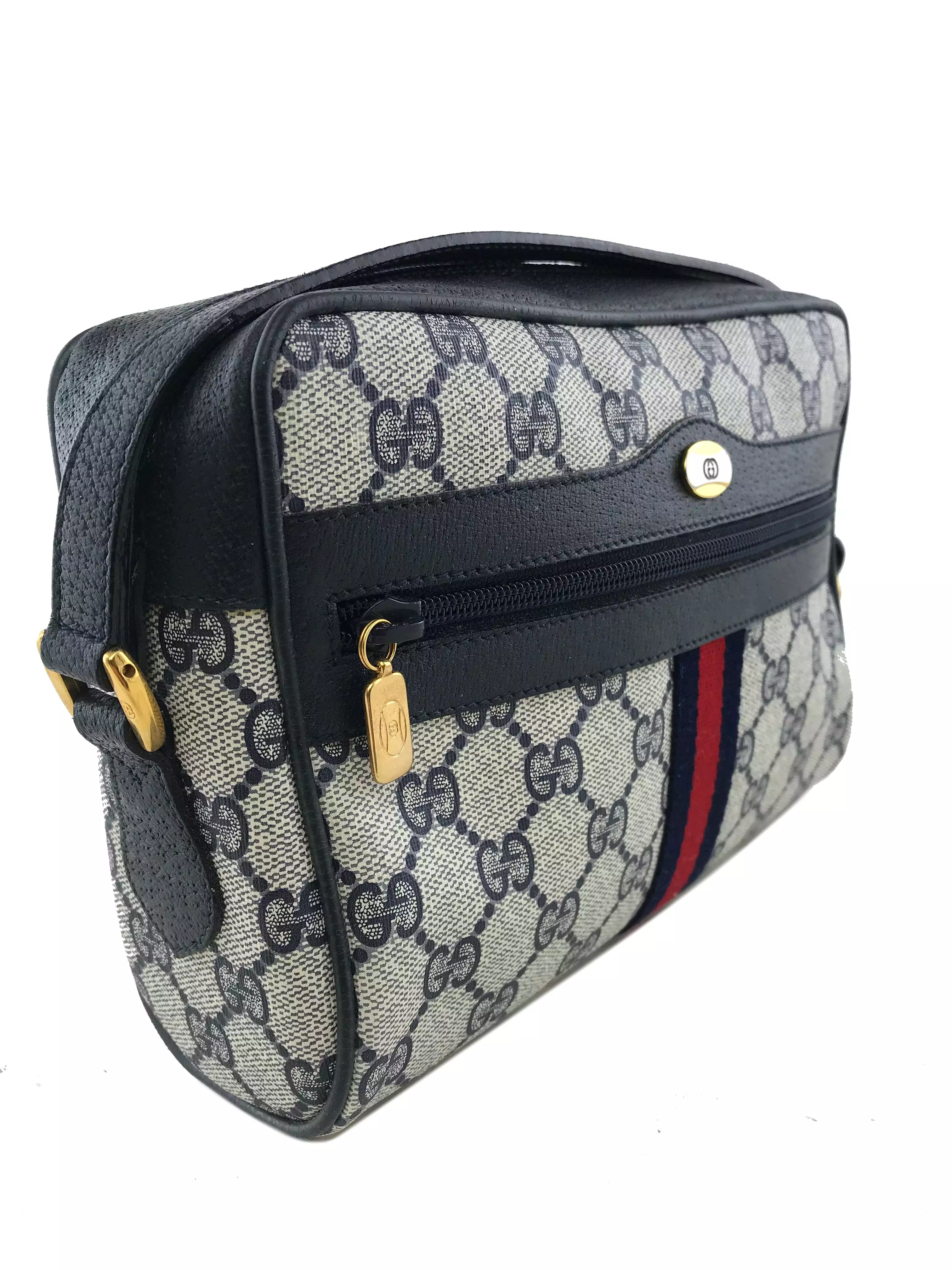 Gucci Monogram Web Camera Crossbody Bag