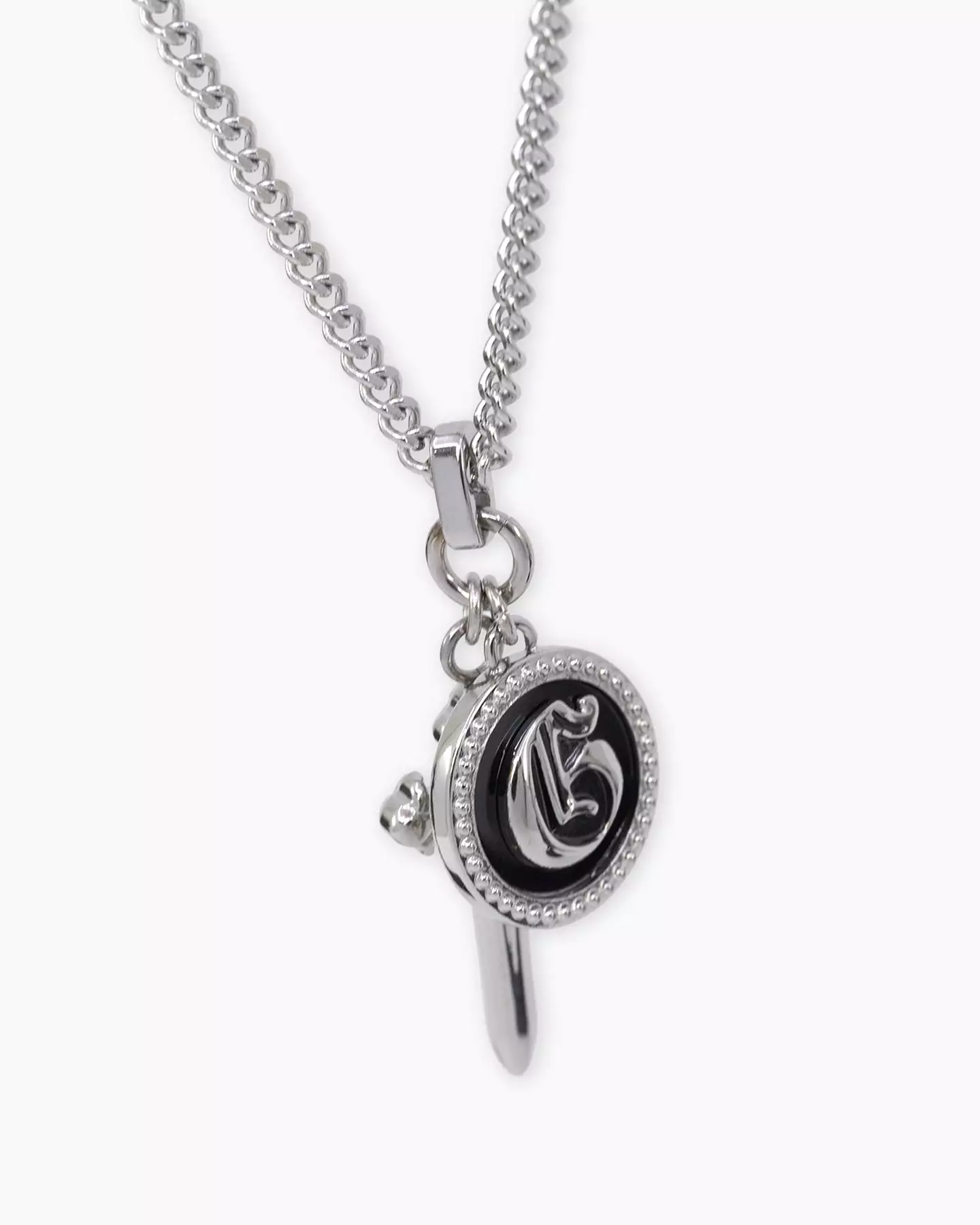 Guess Mainline South Alameda G Coin & Dagger Necklace Silver