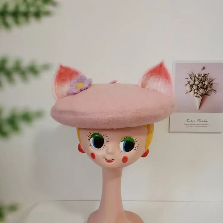 HANDMADE CUTE LOVELY Fox ear Wool Beret HAT BY9002