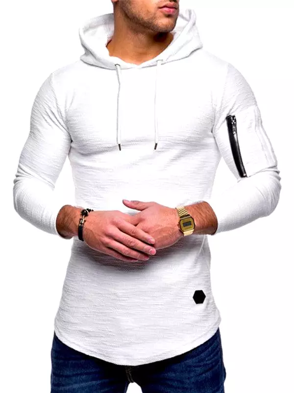 Hooded Men Casual T-Shirt Solid