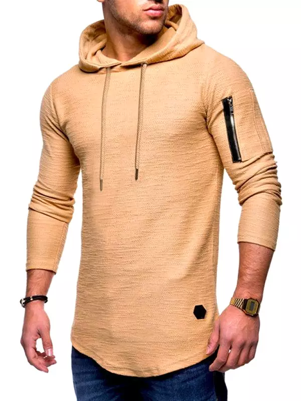 Hooded Men Casual T-Shirt Solid