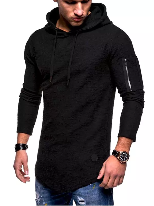 Hooded Men Casual T-Shirt Solid