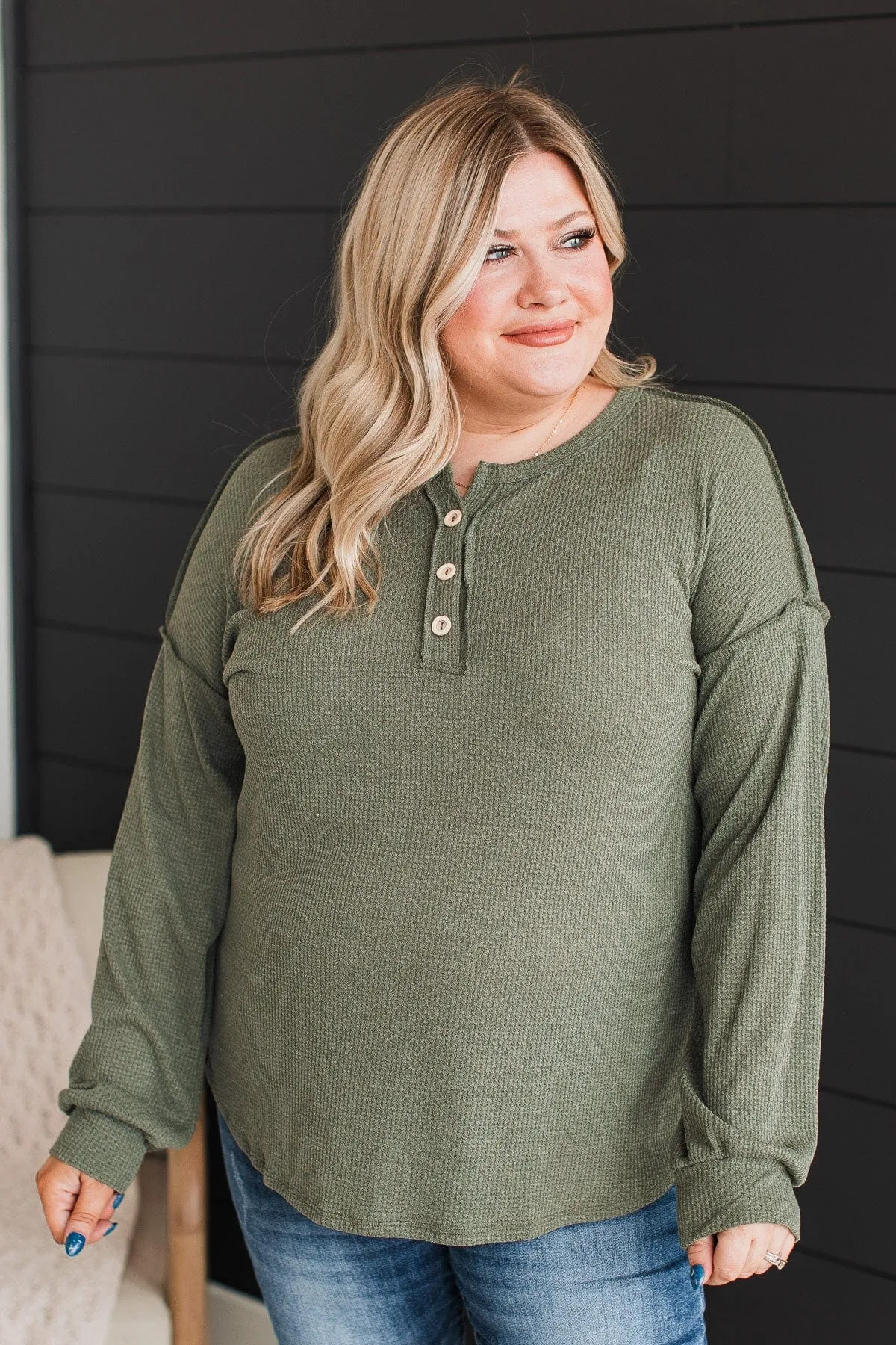 Hopeful Dreaming Knit Top- Olive