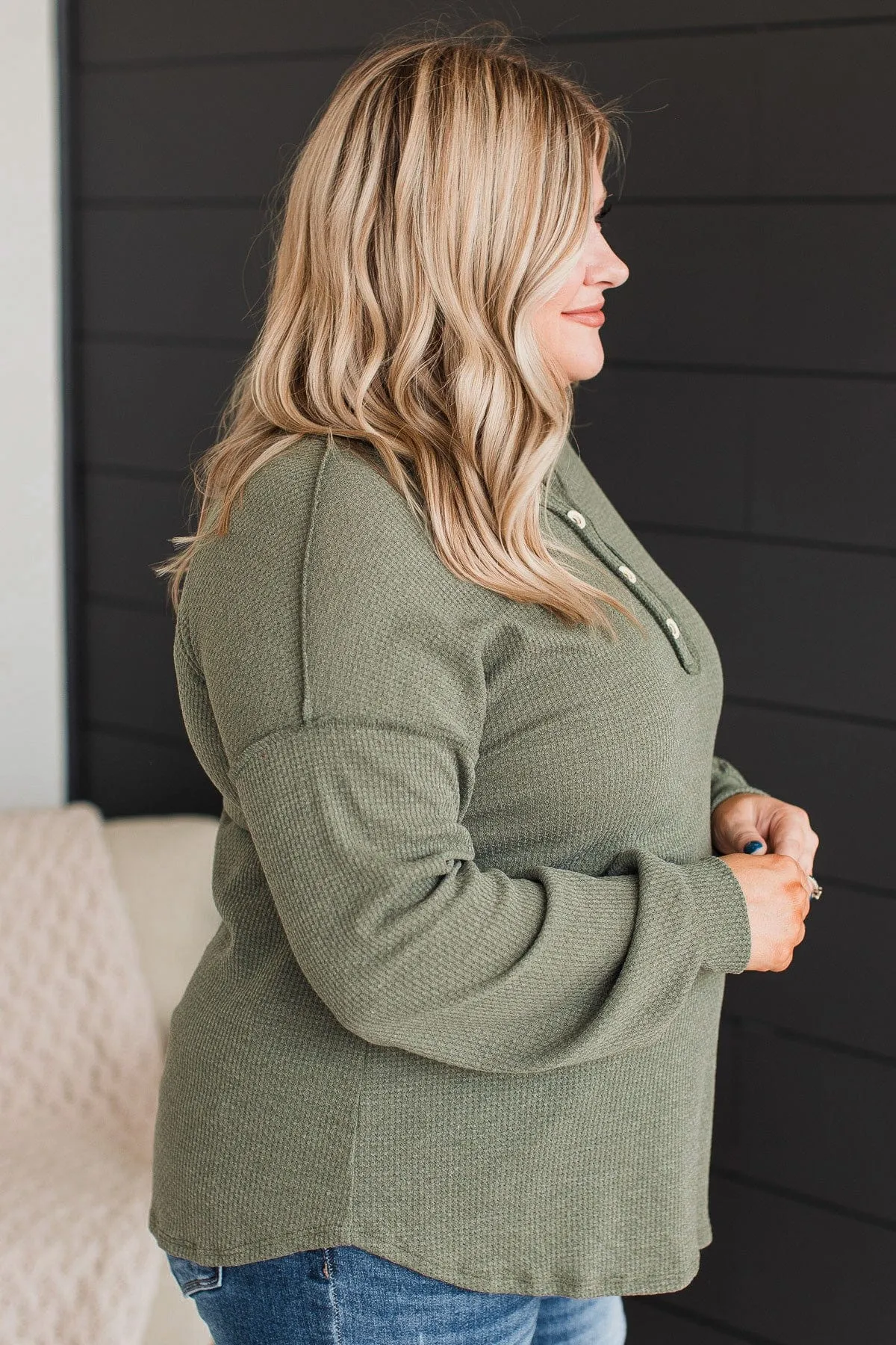 Hopeful Dreaming Knit Top- Olive