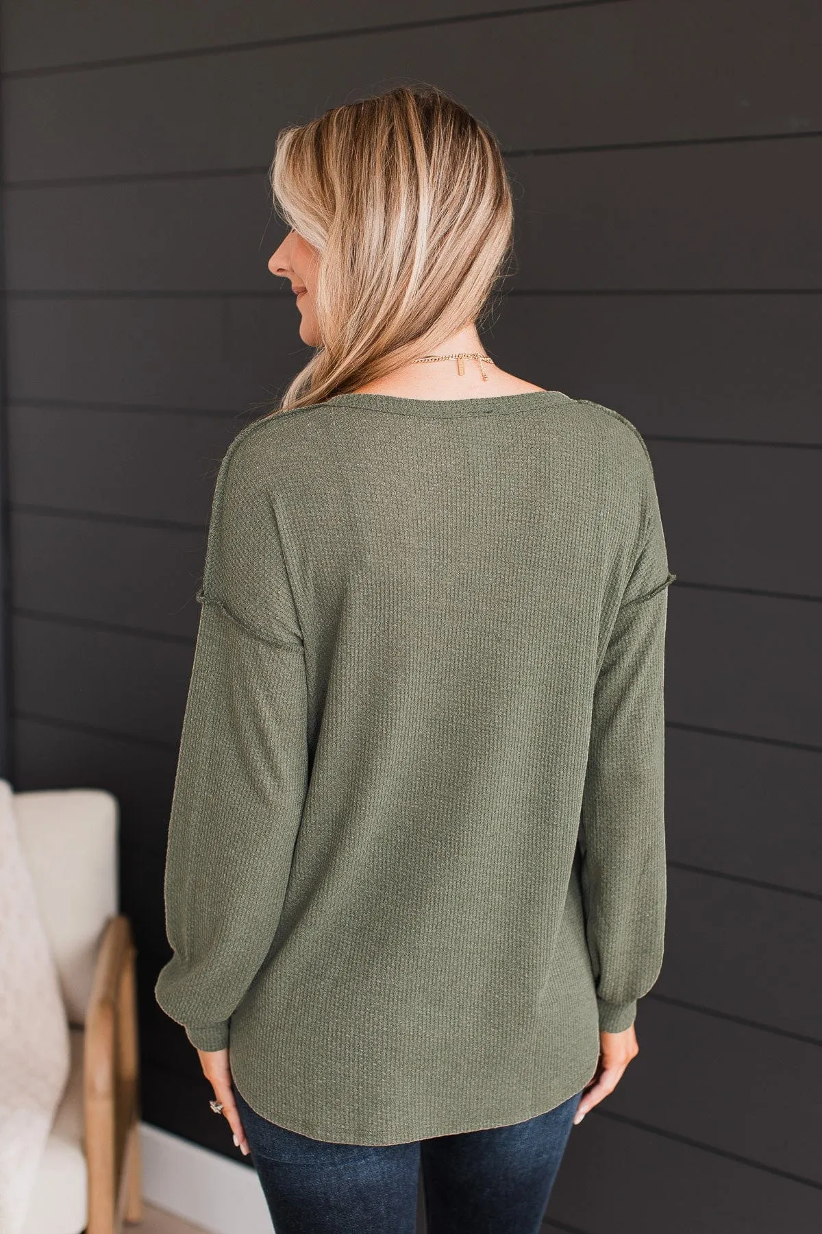 Hopeful Dreaming Knit Top- Olive