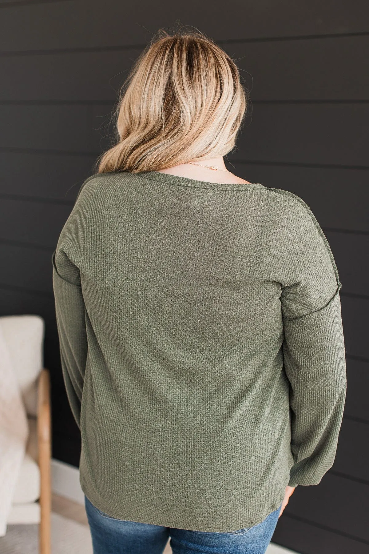 Hopeful Dreaming Knit Top- Olive