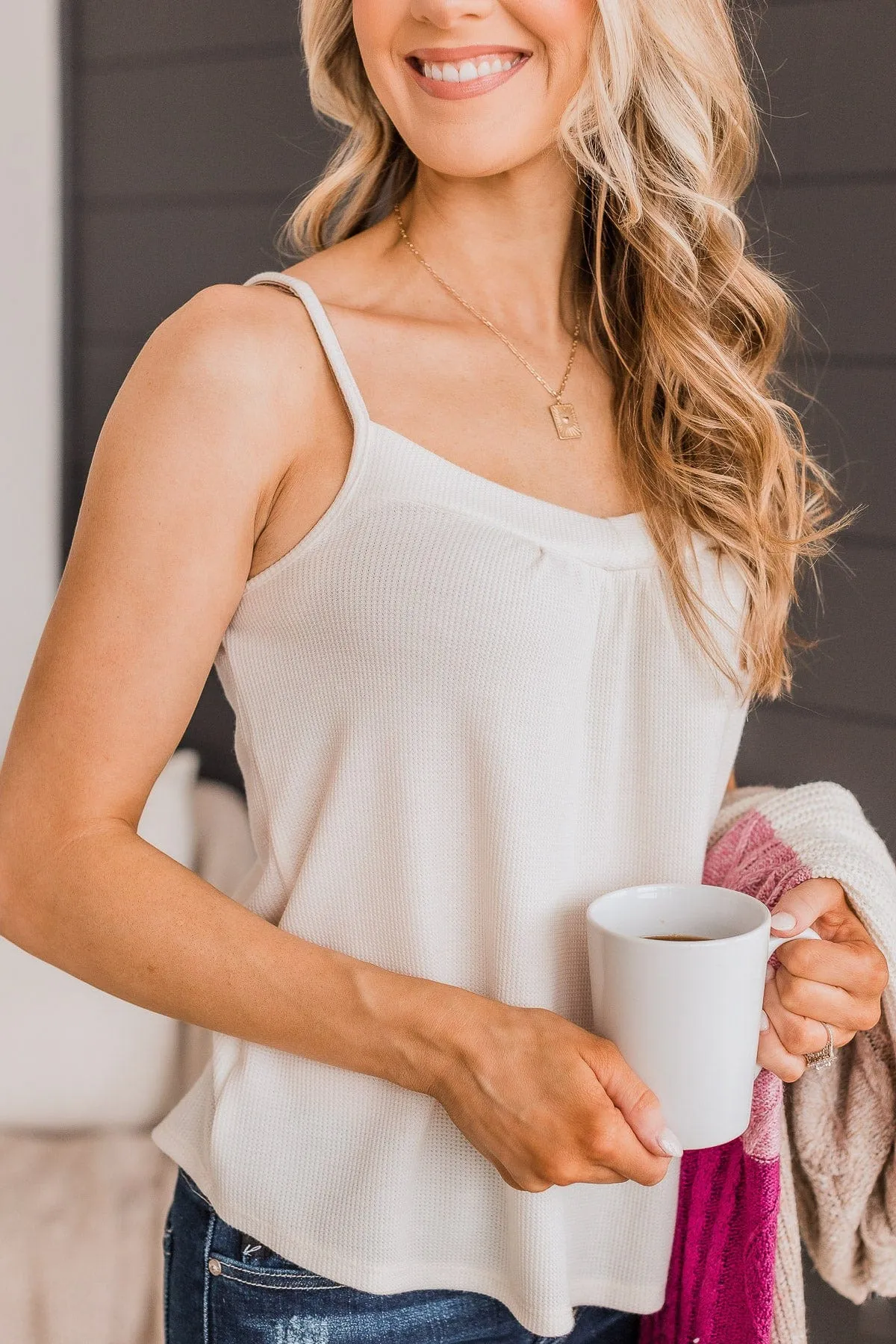 Hopelessly Yours Knit Tank Top- Cream