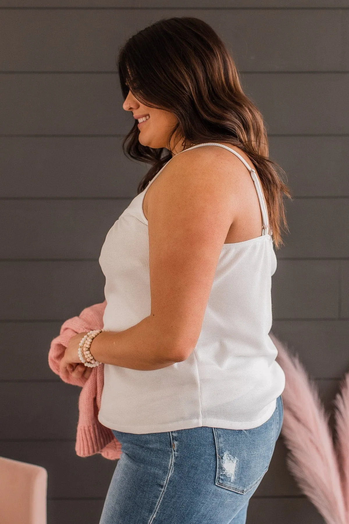 Hopelessly Yours Knit Tank Top- White