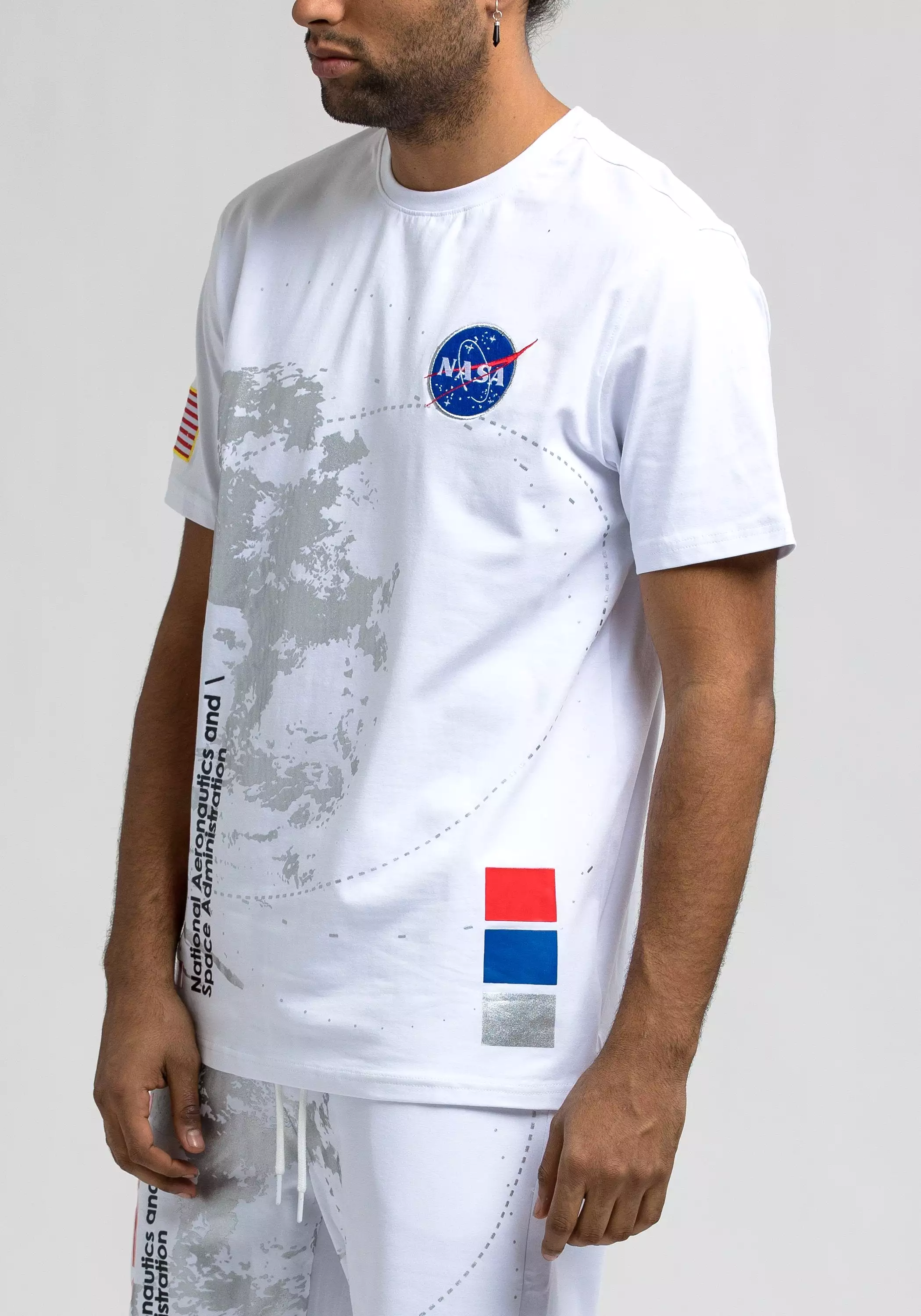 Hudson Nasa Short Sleeve Men's Shirts White/Blue-Red