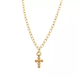 Individual Prong Set Diamond Cross Charm