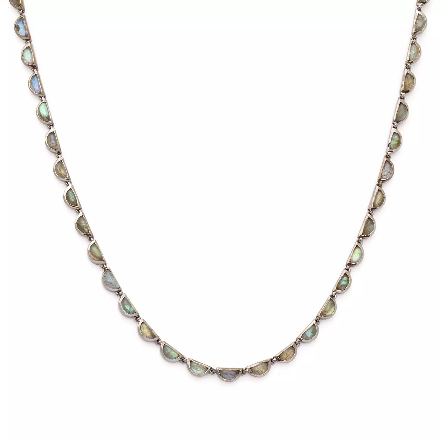 Labradorite Small Scallop Riviere Necklace