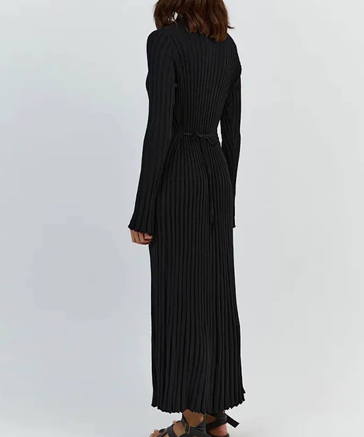 Long Sleeve Knitted Long Maxi Dress